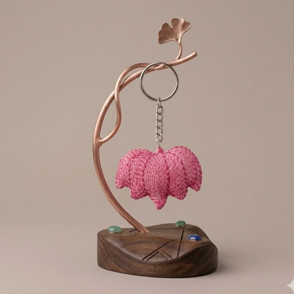 Padma- Kantha Stich Lotus Keychain 