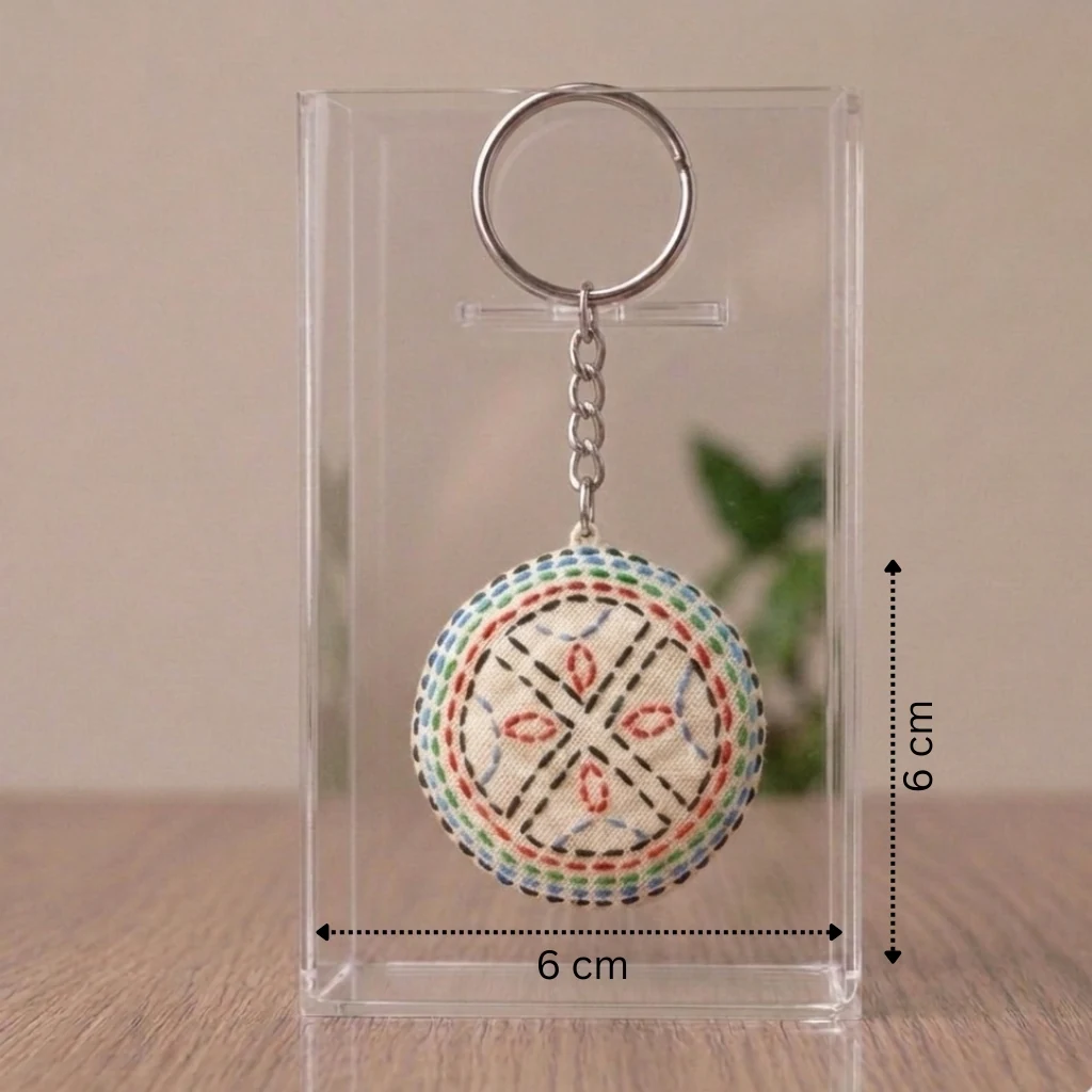 Pushpo - Kantha Stich Flower Keychain 