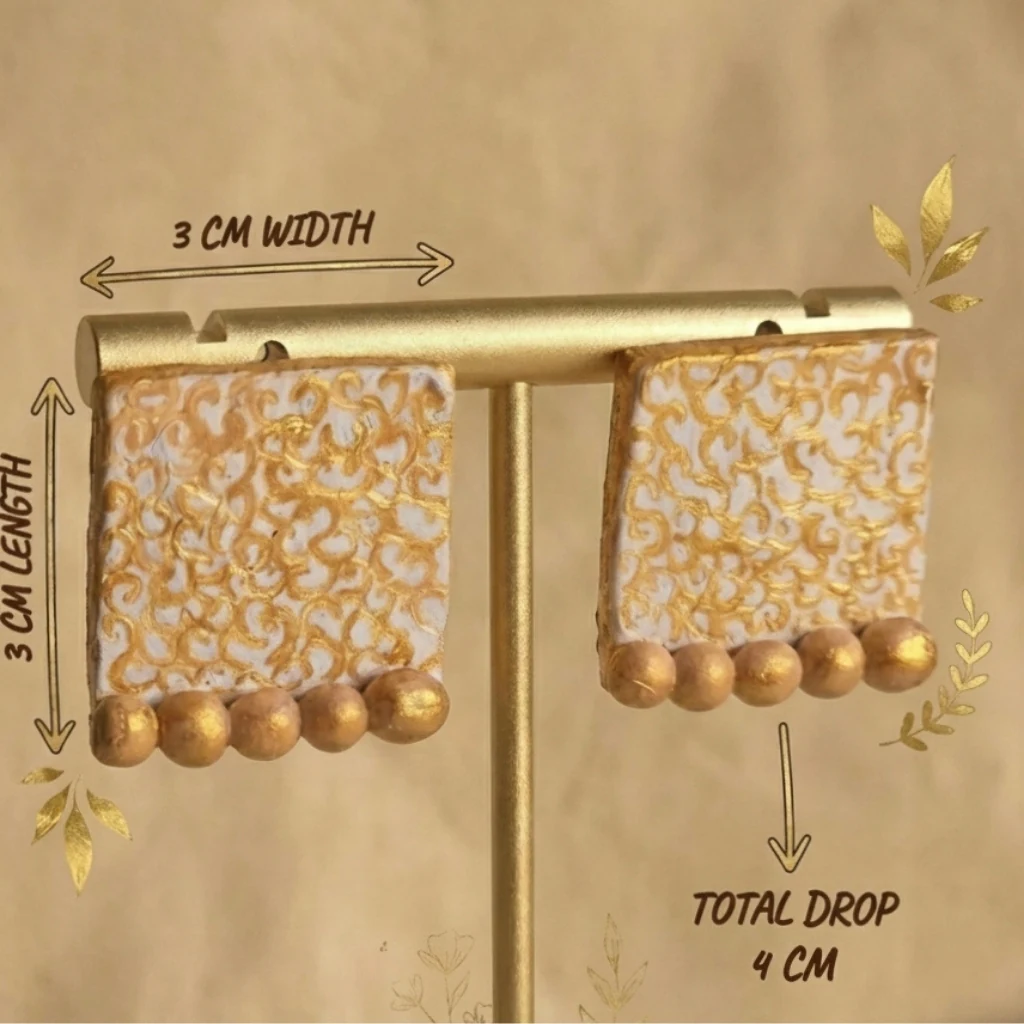 Sunhari Boondi -  Painted Clay Earrings 