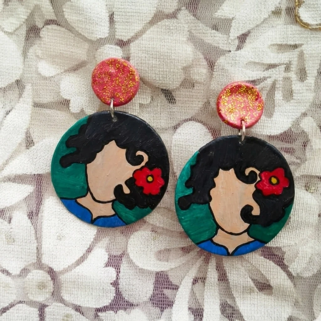 Pretty Woman - Painted Clay Earrings 
