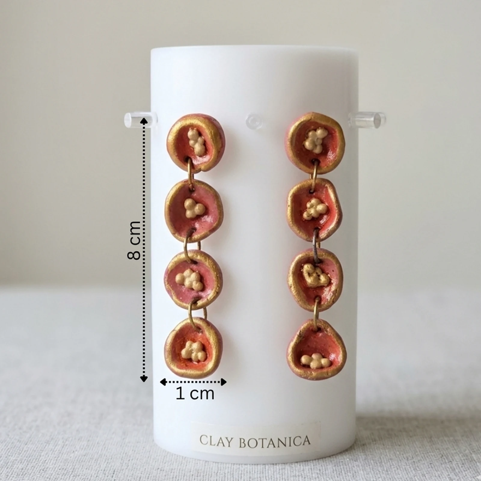 Red Drops- Painted Clay Earrings