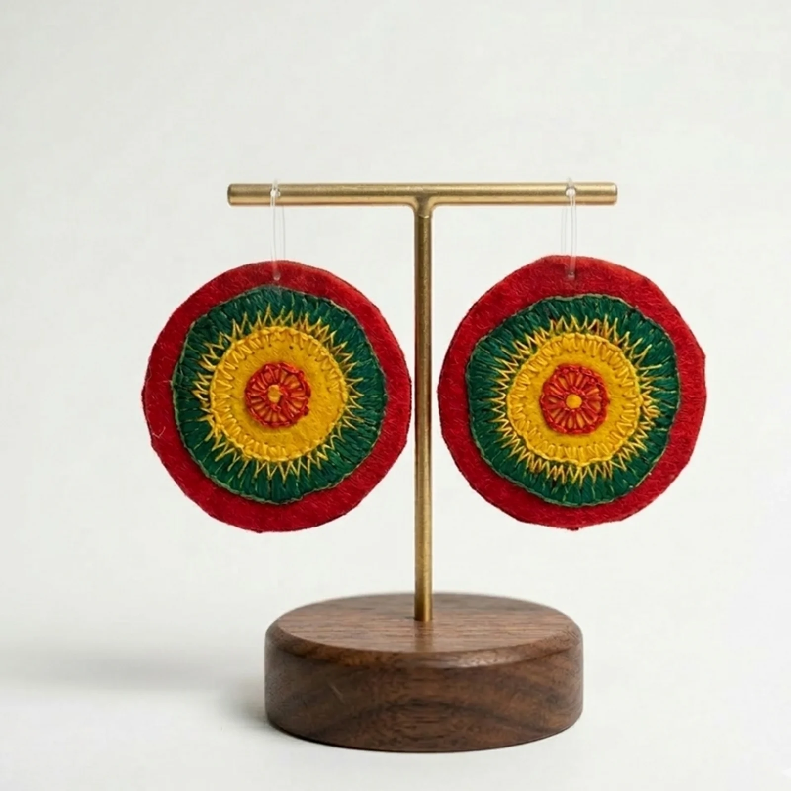 Phoola- Embroidered Fabric Earrings 