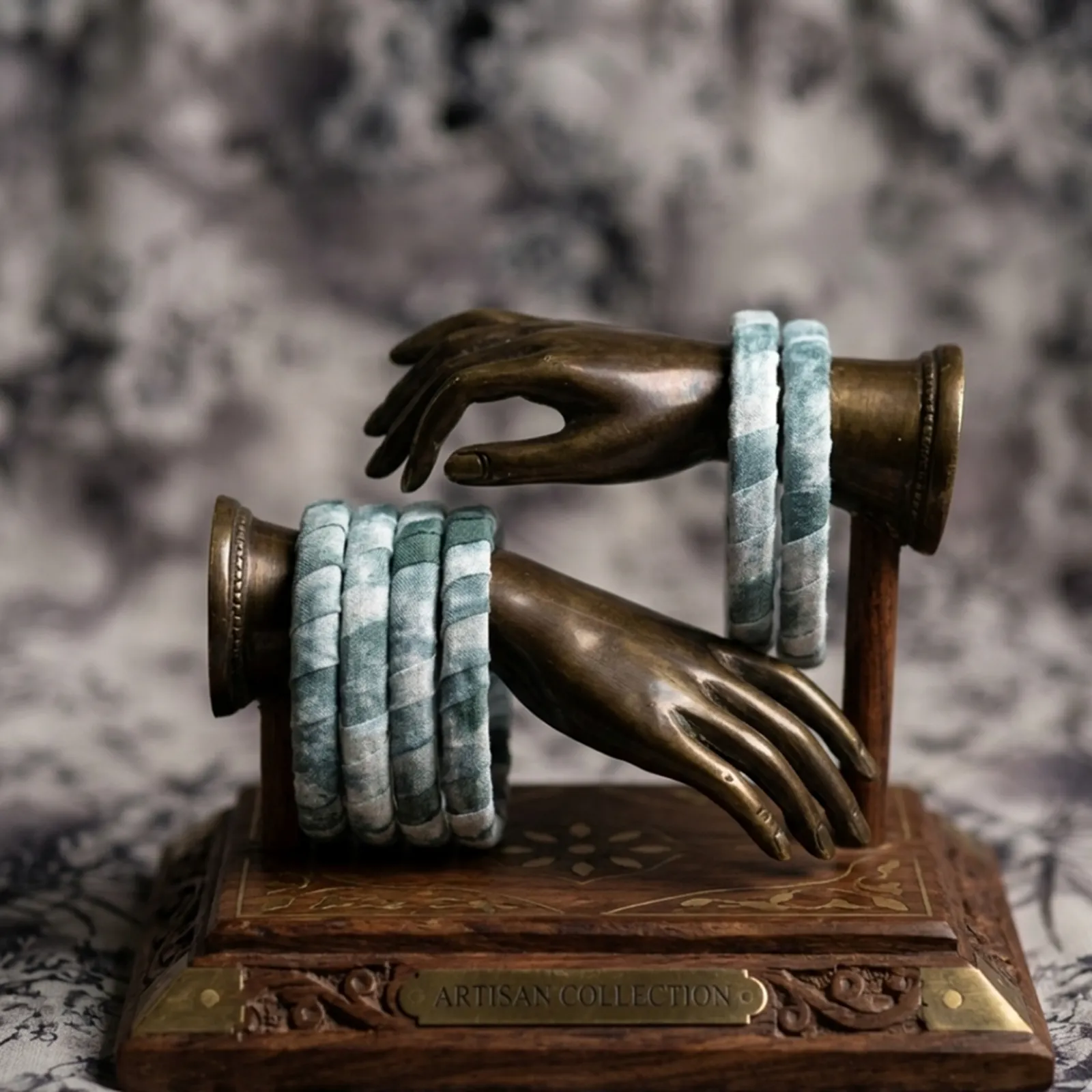 Grey Tie-dyed Fabric bangles 