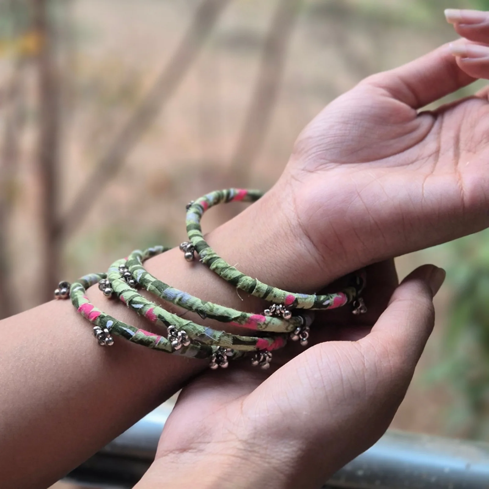 Hariyali Fabric bangles seasonal 