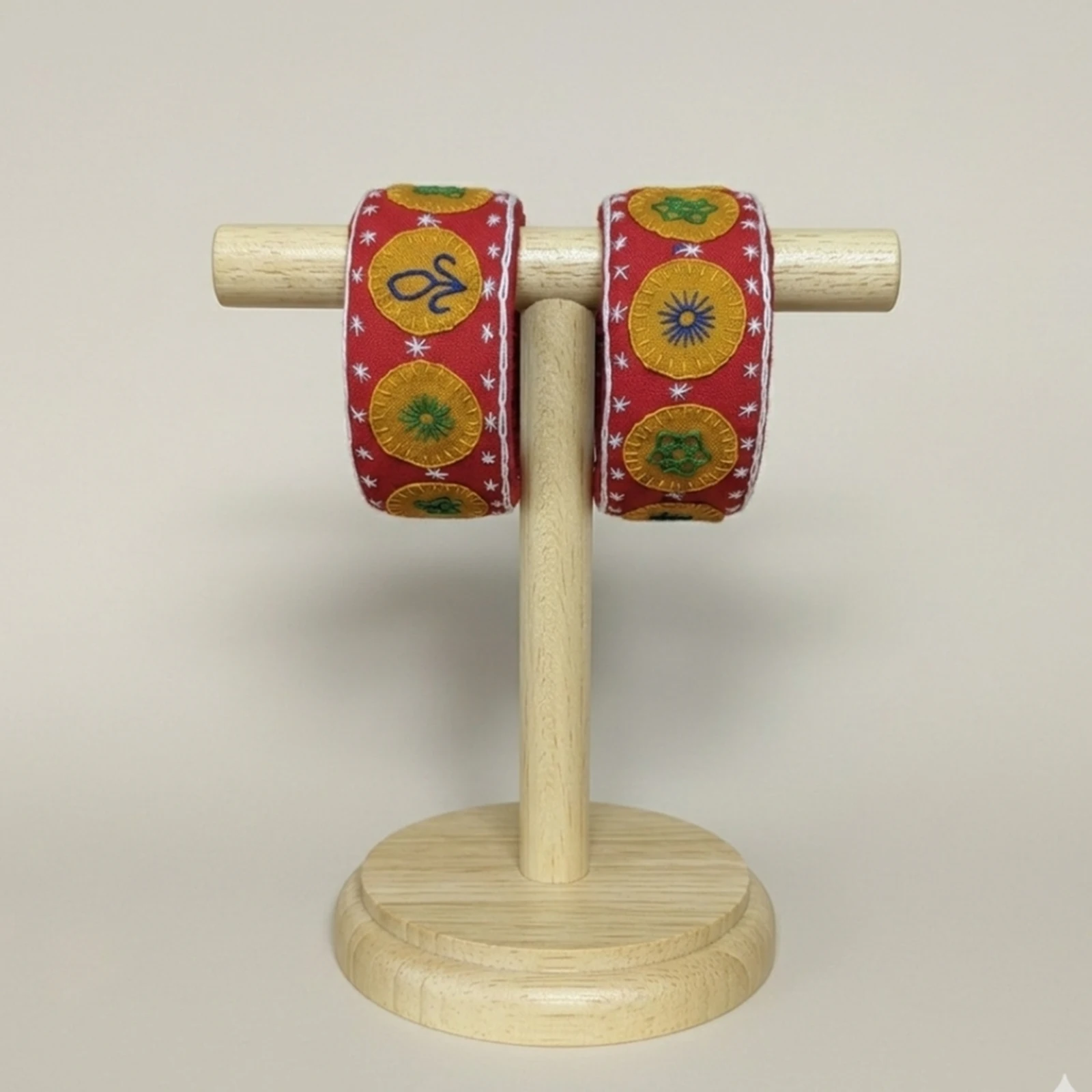 Aneka Phoola- Embroidered fabric hand cuff