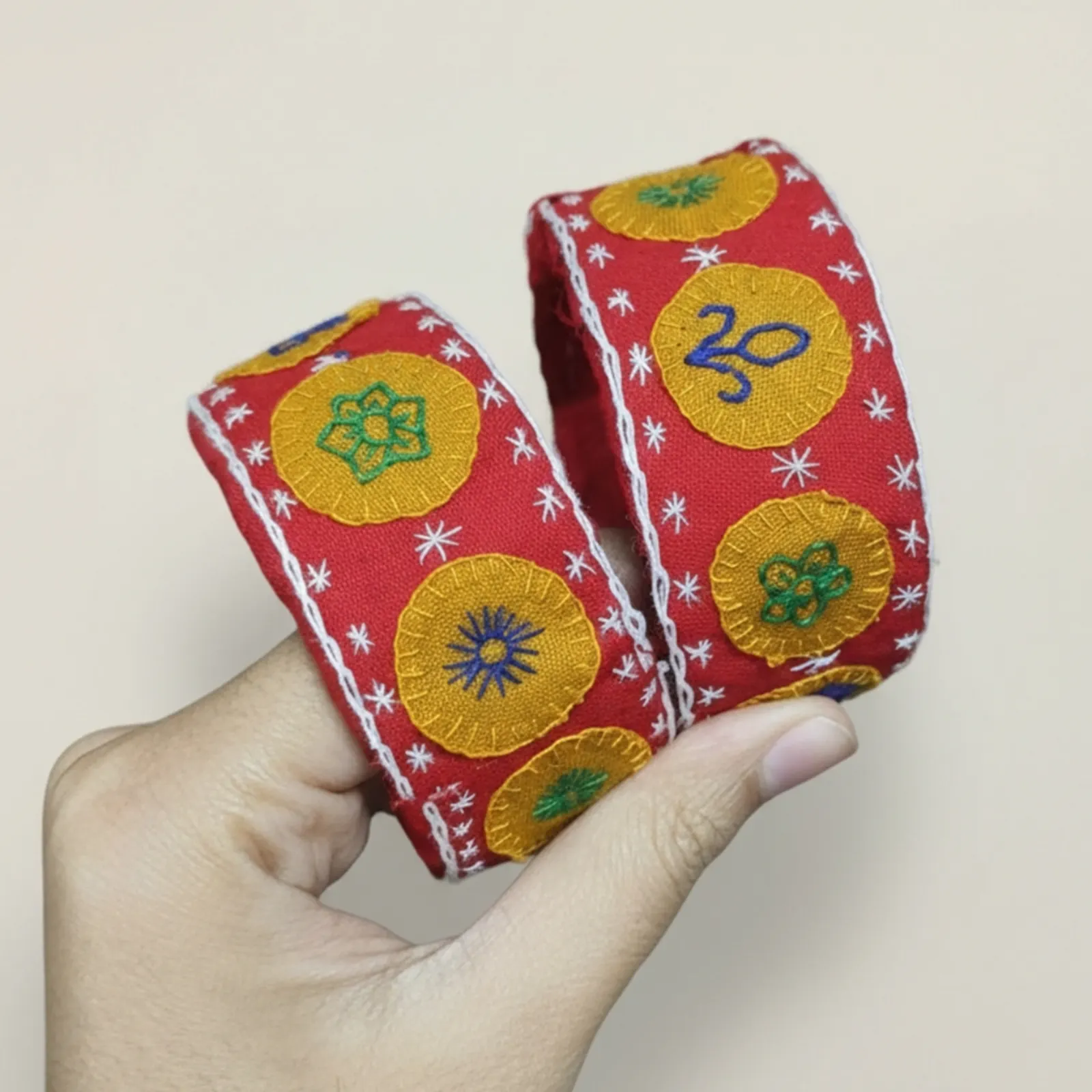 Aneka Phoola- Embroidered fabric hand cuff