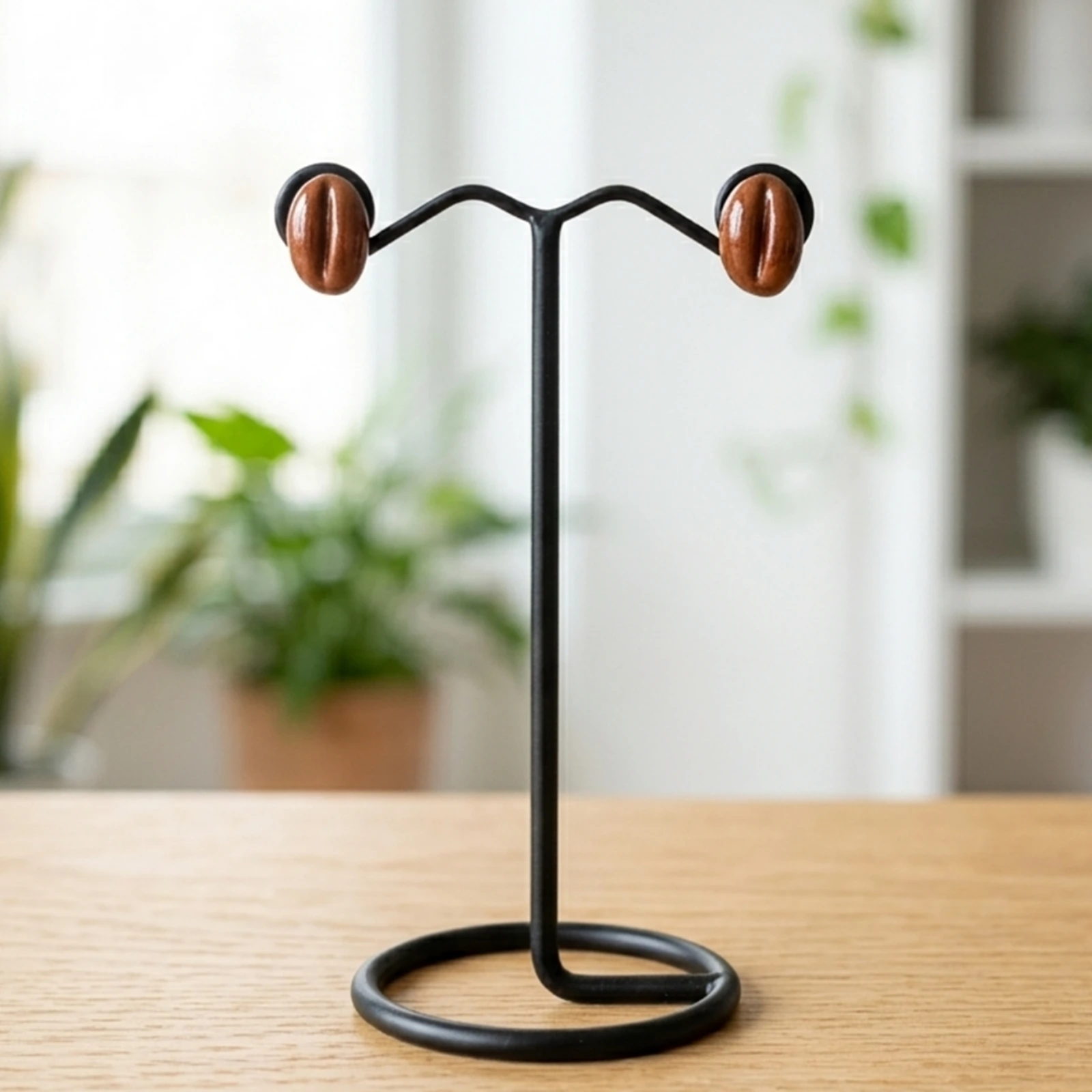  Coffee Beans -  Painted Clay Earrings