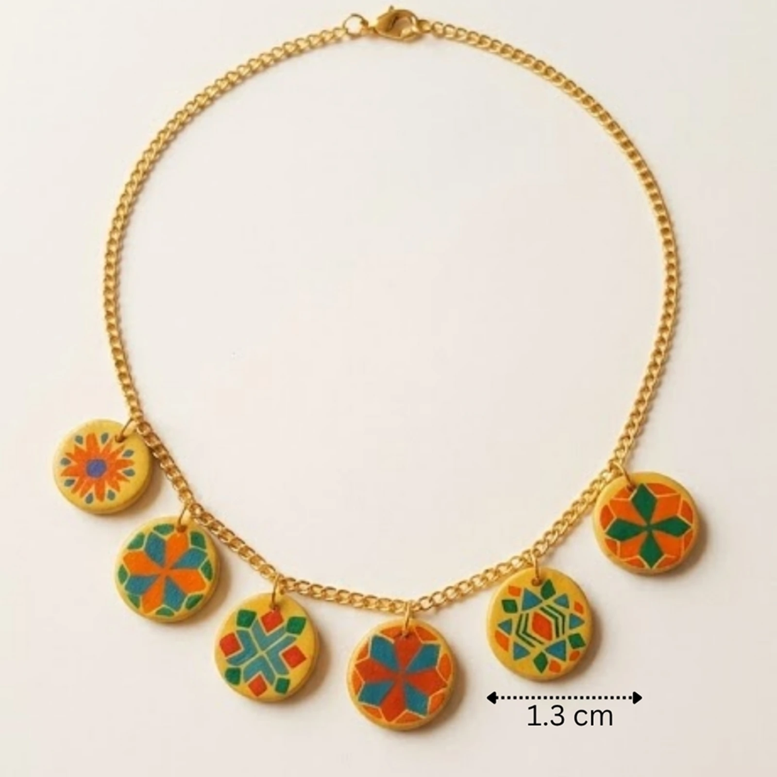 Phulkari- Painted Clay necklace