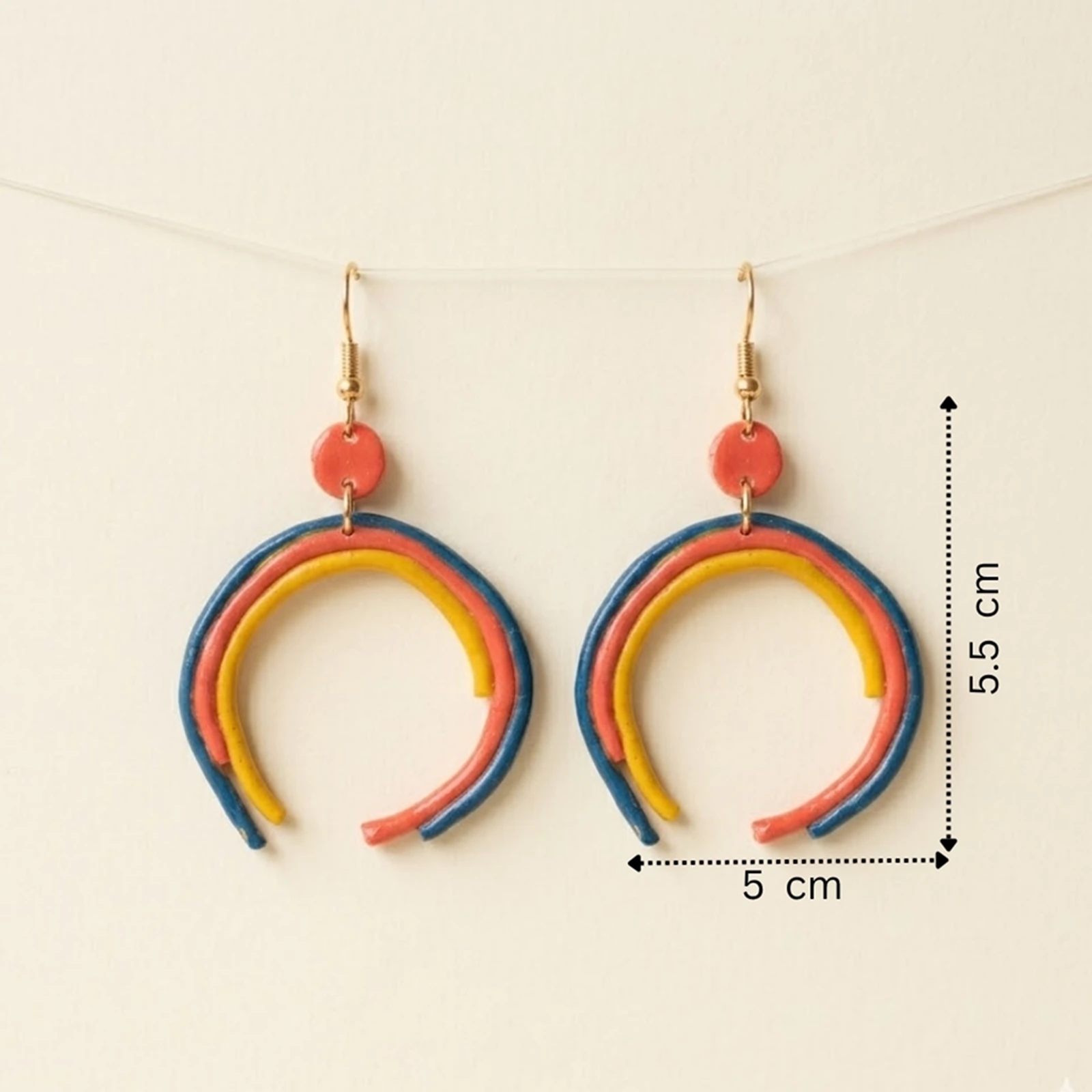 Neon Multicolor-  Painted Clay Earrings 