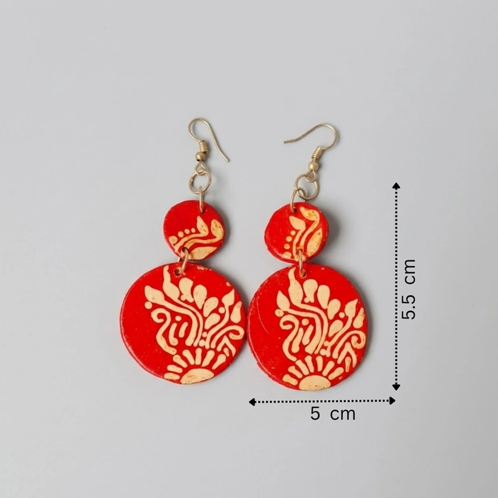  Alpona -  Painted Clay Earrings 