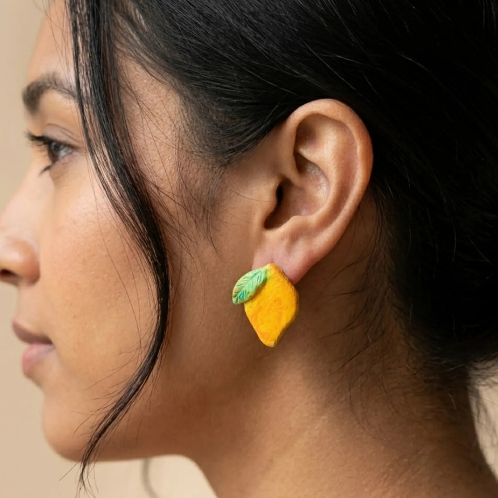 Peela Nimbu  -  Painted Clay Earrings